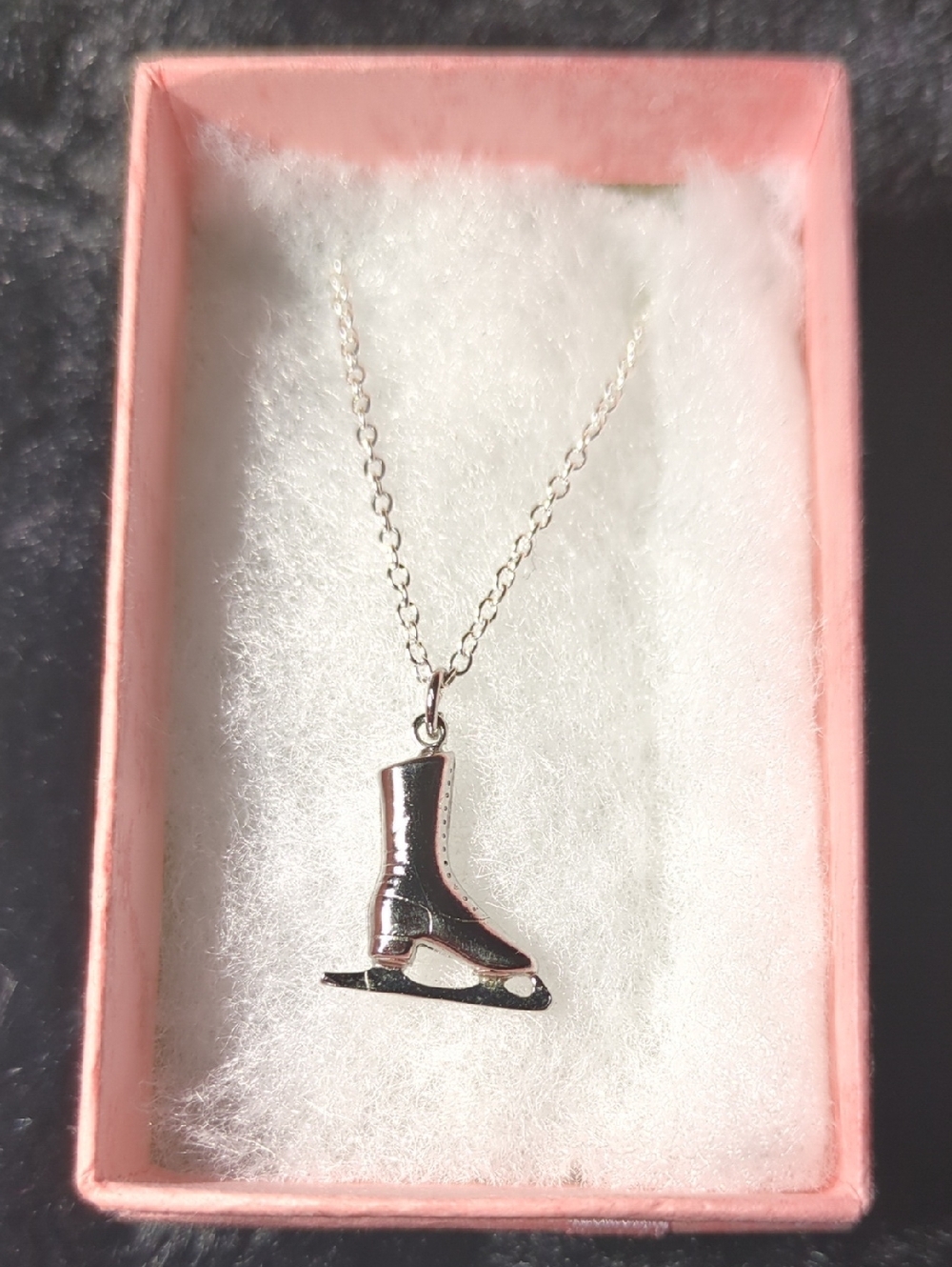 Stetling Silver Ice Skate Pendant Necklace Sterling Silver RARE  NOW ONLY $55